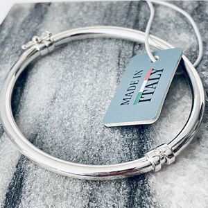 NWT Mia Fiore Made in Italy 925 Sterling Silver Plated Bronze Bangle Bracelet